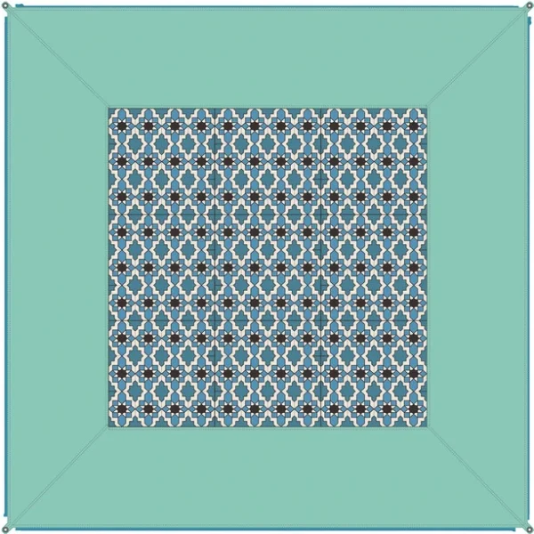 Bent Tapis Caribbean, Turquoise 4