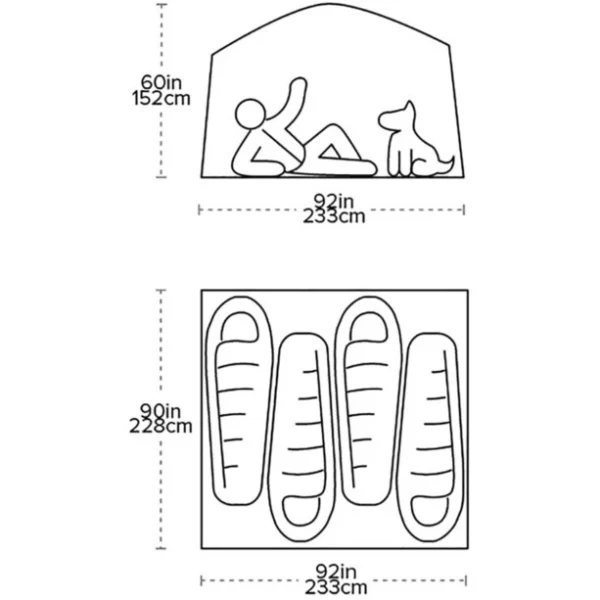 Big Agnes Dog House 4 Tente, Gris/orange 6