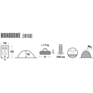 High Peak Monodome Tente, Bleu 6
