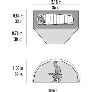 MSR Elixir 1 Tente, Gris/rouge 18