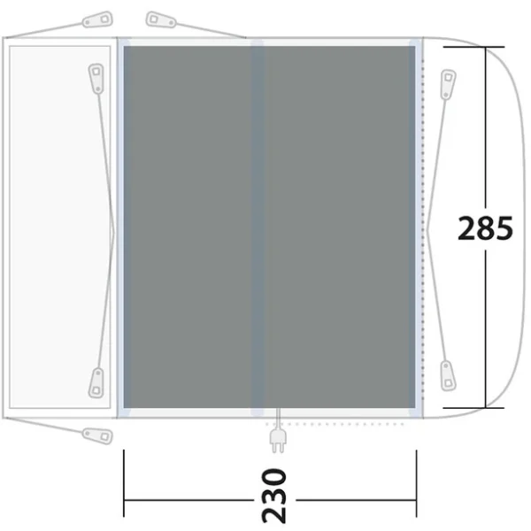 site officiel Outwell Newburg 240 Tapis Tissé Plat, Gris/noir 3