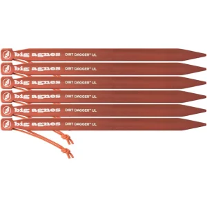 Top ventes Big Agnes Dirt Dagger UL Piquets De Tente 10″ Paquet De 30, Orange 9