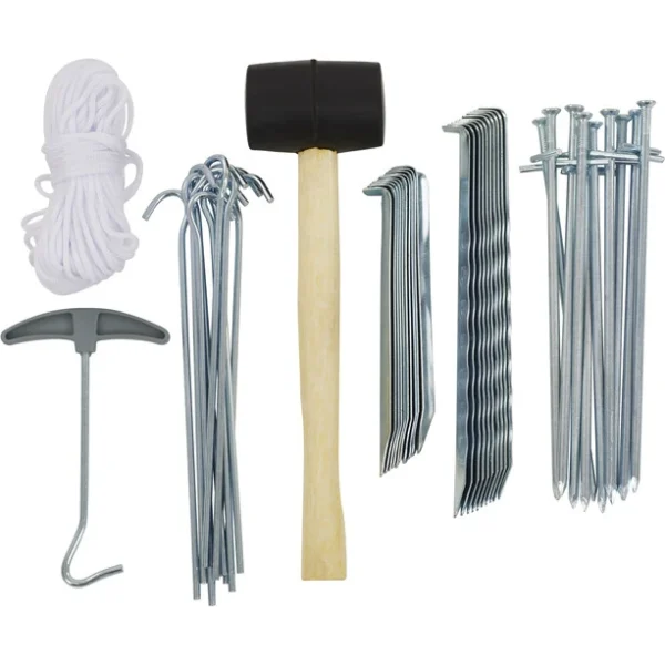 Service Clients Dédié CAMPZ Kit D’accessoires De Tente 50 Pièces, Argent 1