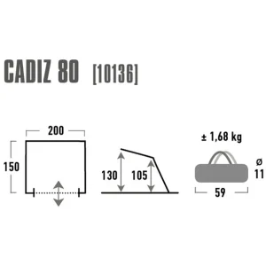High Peak Cadiz 80 Tente De Plage, Gris Nouvelle Collection 9