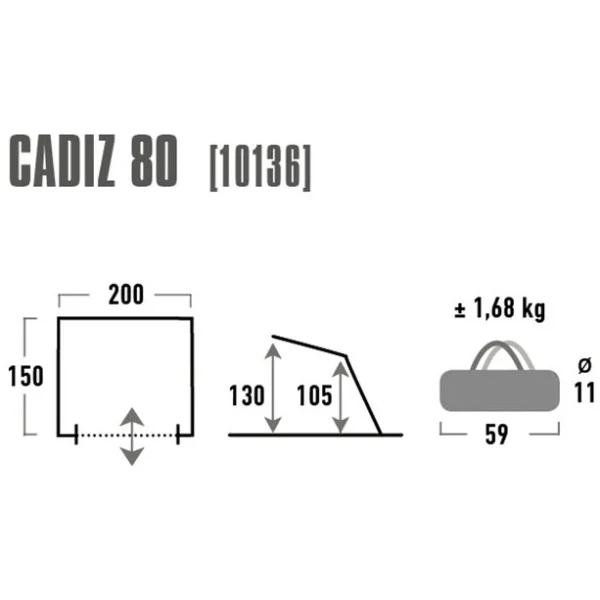 High Peak Cadiz 80 Tente De Plage, Gris Nouvelle Collection 4