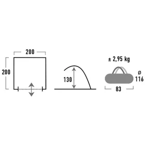 High Peak Calida 80 Beach Shelter, Gris marque moins cher 9