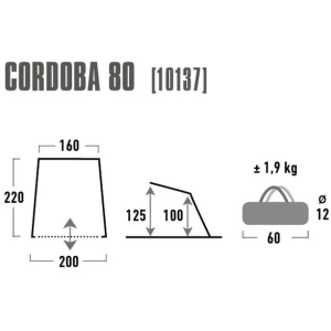 ultratendance High Peak Cordoba 80 Tente De Plage, Gris 9