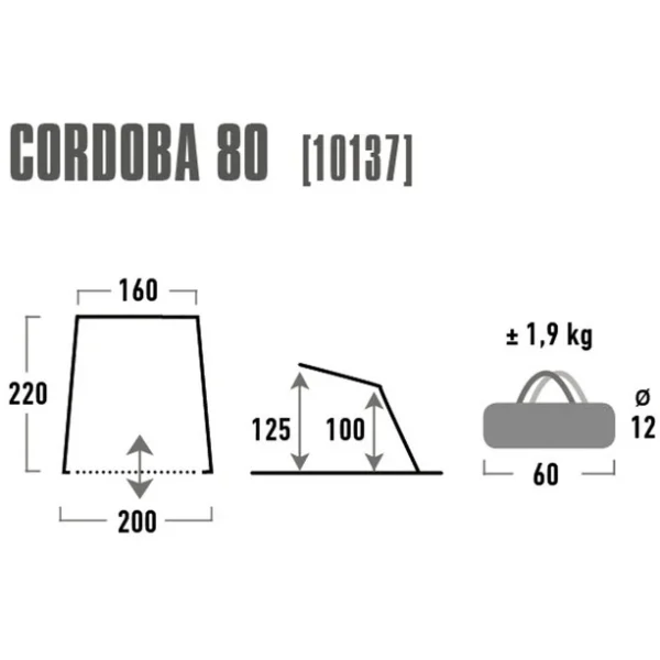 ultratendance High Peak Cordoba 80 Tente De Plage, Gris 4