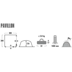 High Peak Pavillon 3x3m, Gris Nouvelle Collection 6