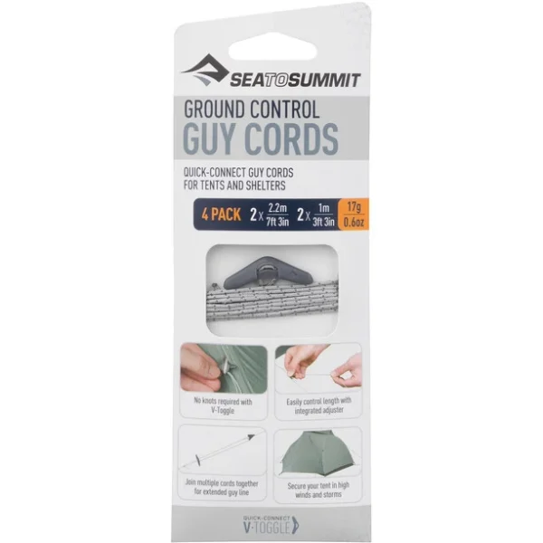 marque pas cher Sea To Summit Ground Control Guy Cords 4 Pack, Gris 3